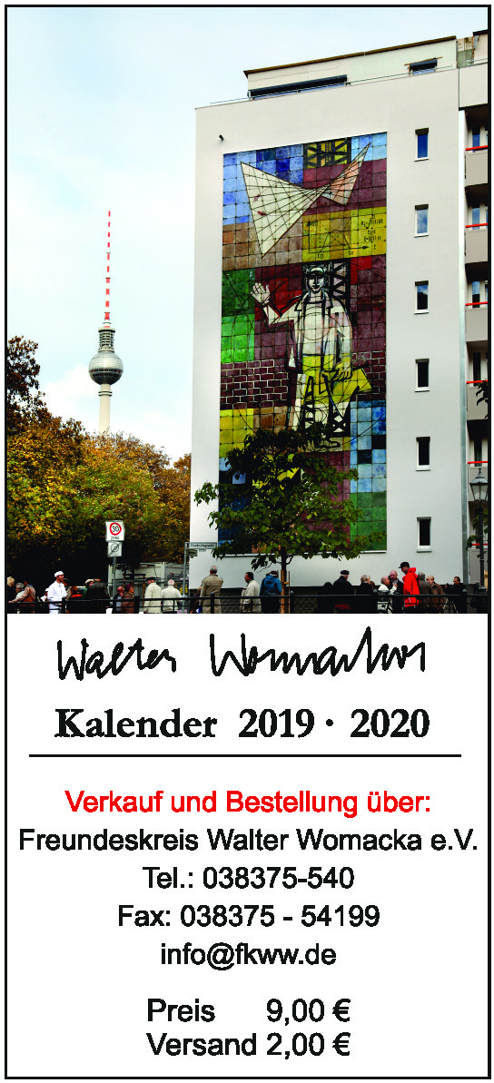 Walter Womacka Kalender 2019/20